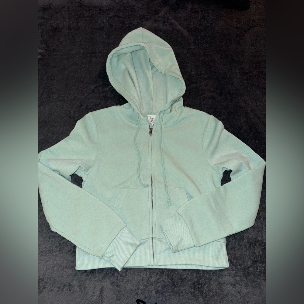 Hippie Rose Sage Green Junior’s Zip-Up Hoodie